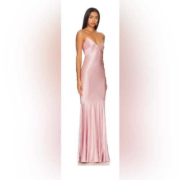 Revolve Lovers & Friends Anderson Gown Clay Pink Medium - Picture 3 of 3